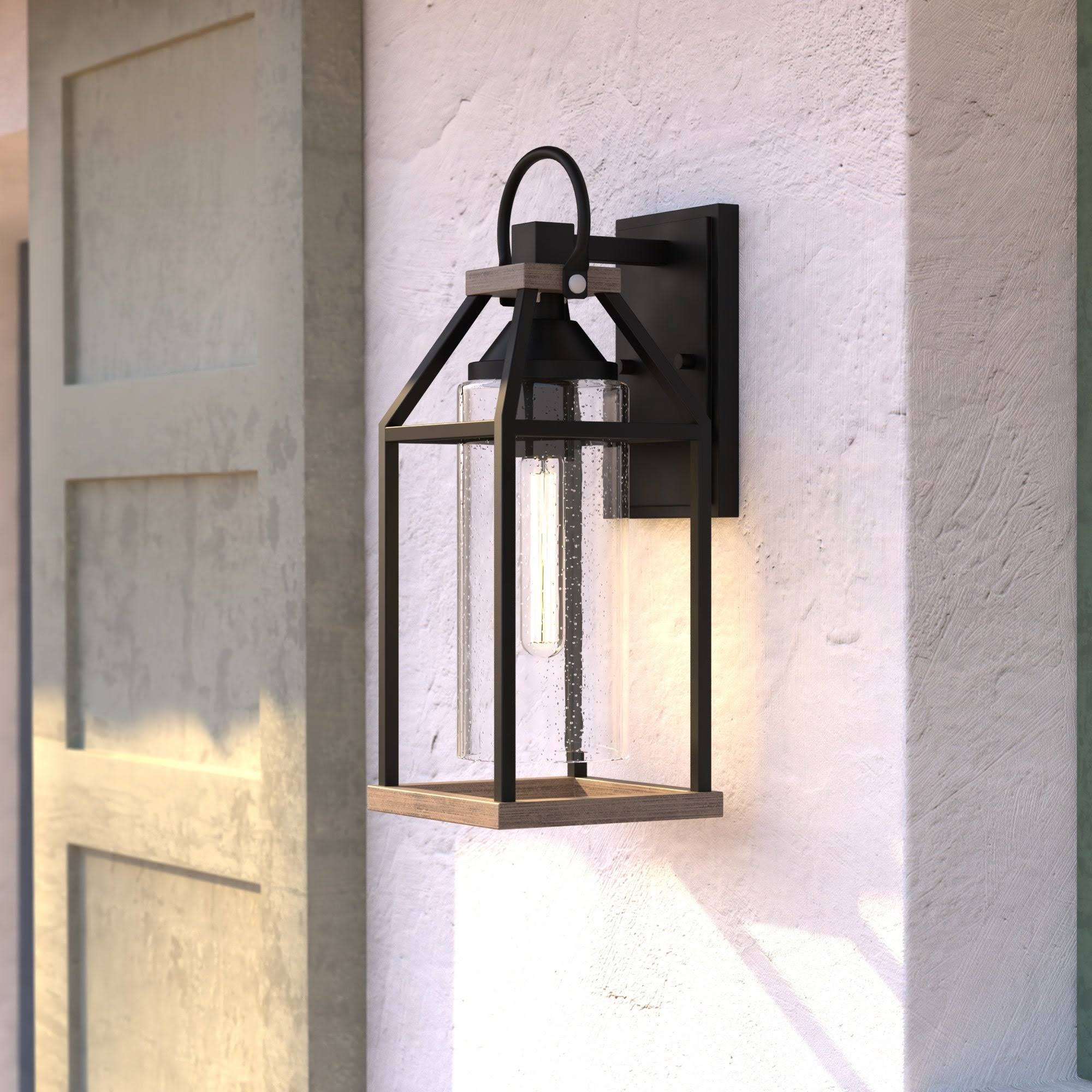 Vaxcel Lighting T0584 Napier 6.25 in. Outdoor Wall Light Forged Black and Rustic Elm