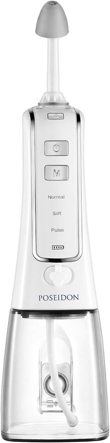 Nasal Irrigator with Bonus 30 Saline Packets - Irrigation for Sinus Relief - Nose Cleaner Aspirator System - Waterproof - 3 Pressures: Normal, Soft, Pulse