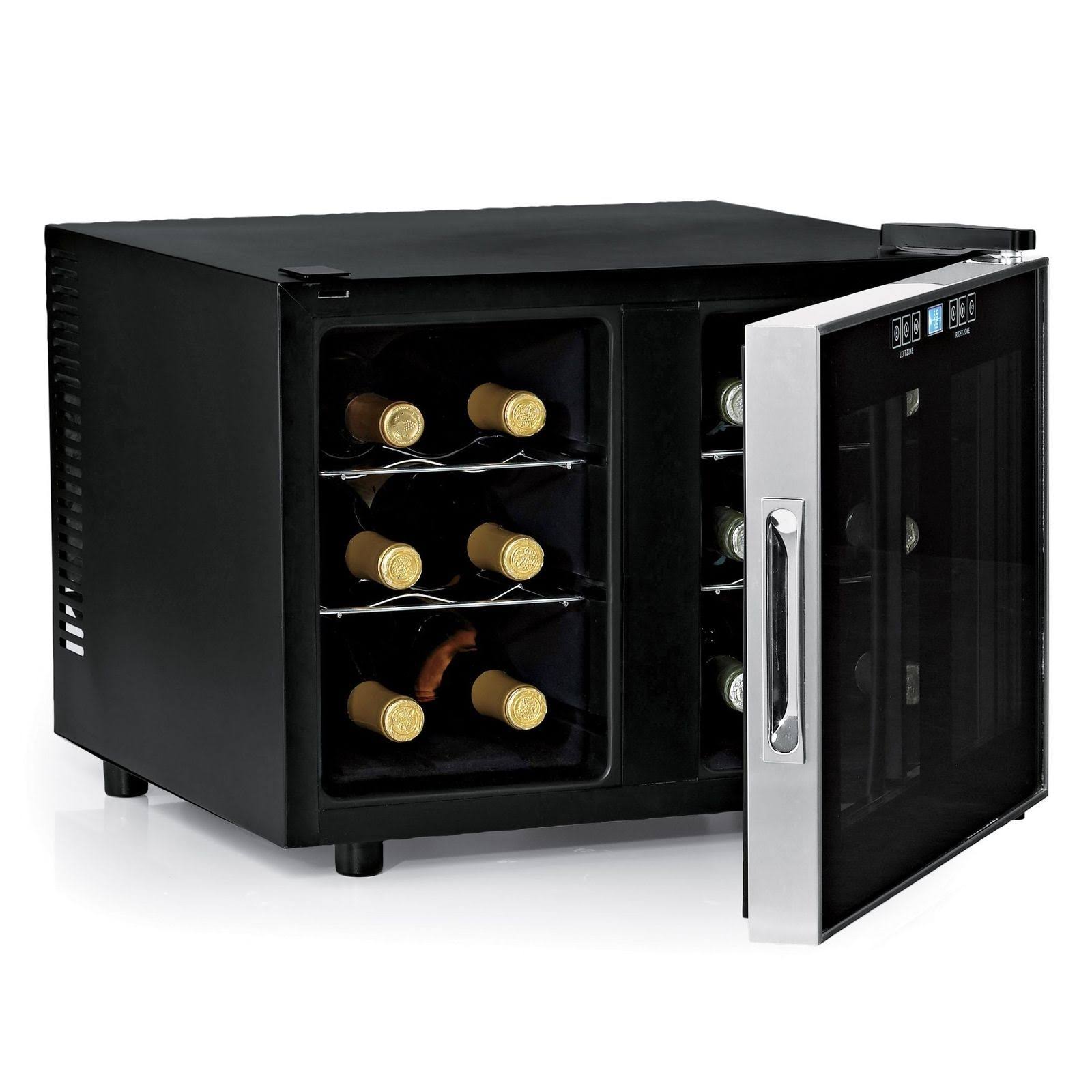 Wine Enthusiast Silent 12-Bottle Dual Zone Thermoelectric Compact Wine Cooler - 19.8x22