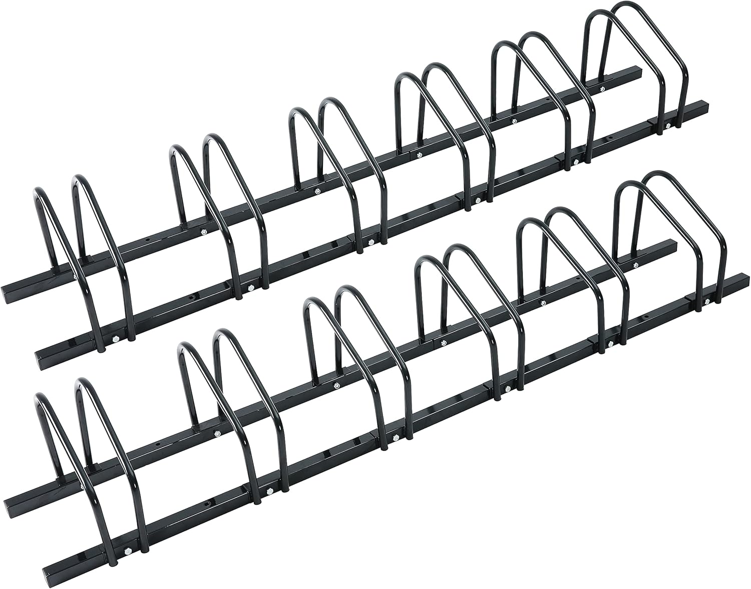 SDADI 6 Bikes Bicycle Floor Parking Rack Stand Indoor Adjustable Storage Stand-Black