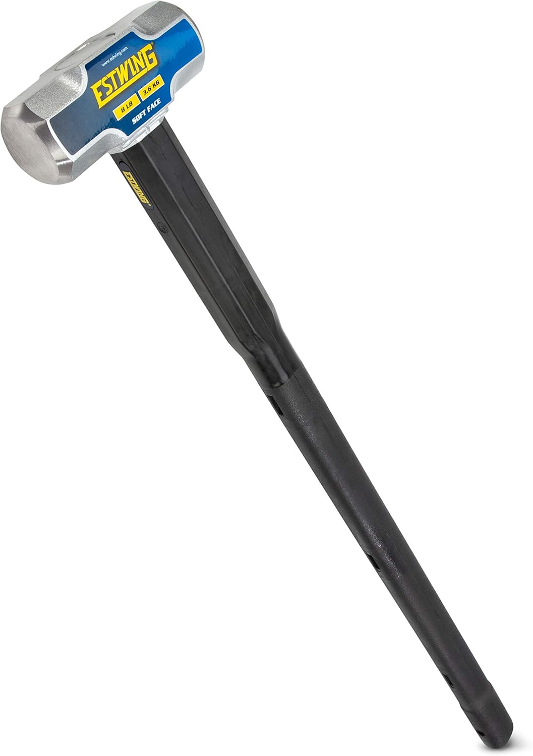 Estwing 8-Pound Soft Face Sledge Hammer for Automotive, Industrial, and Construction Use, 30-35 HRC, Locked Head, 36-Inch Long Indestructible Handle with Vulcanized Rubber Overlay