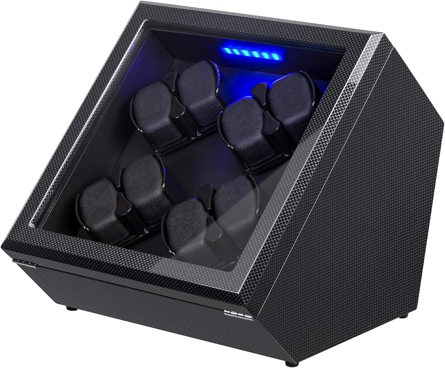 Watch Winder, [Newly Upgraded] Soft Flexible Watch Pillows Automatic Watch Winder Box, 8 Winding Spaces with Built-in Illumination