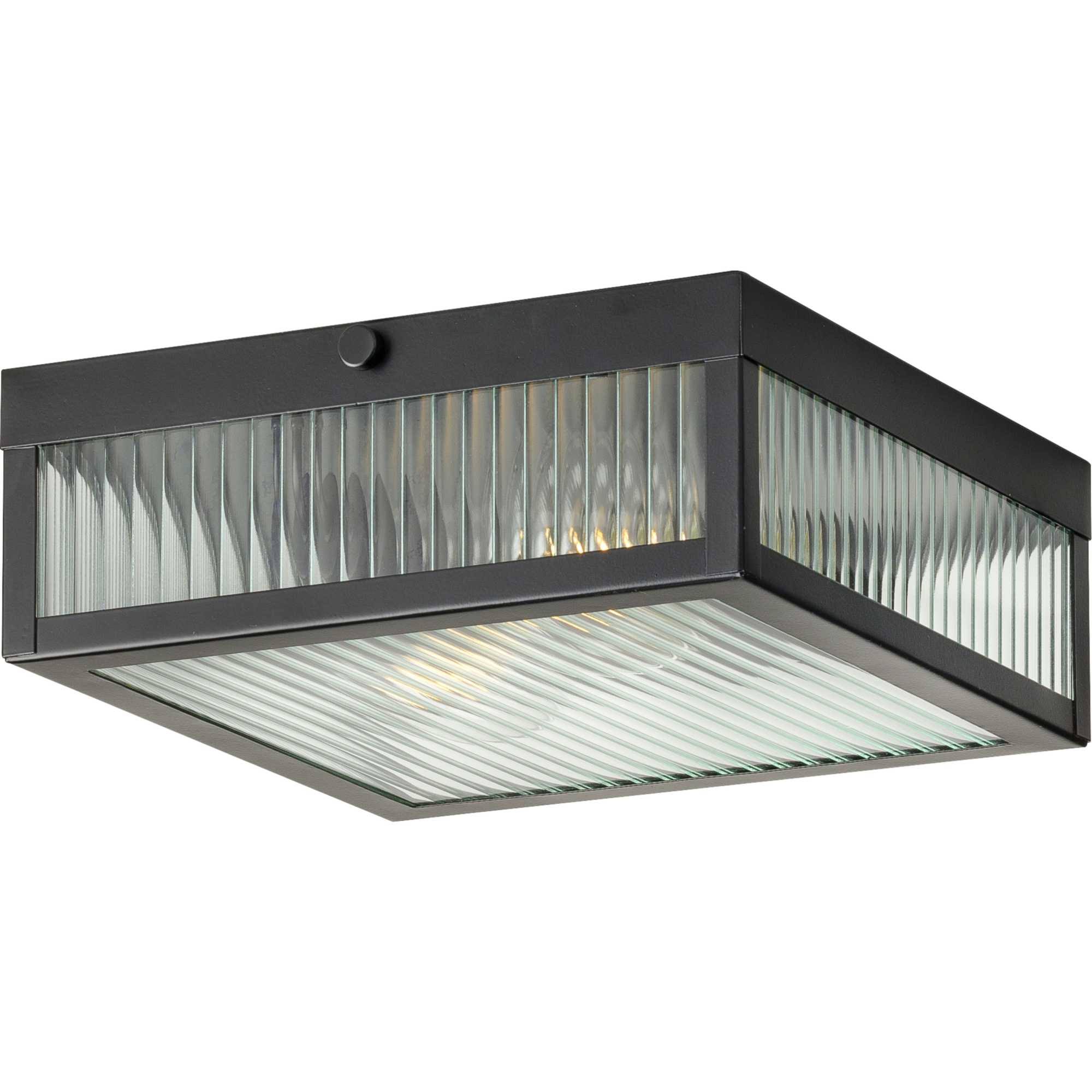 Progress Lighting Dwyer Collection Black Two-Light 11 inch Flush Mount (P350152-031)