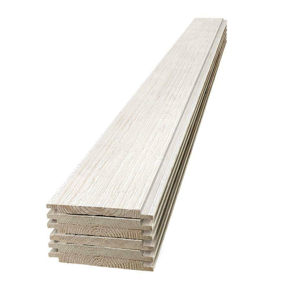 UFP-Edge 1 in. x 8 in. x 8 ft. Barn Wood White Shiplap Pine Board (6-Pack) 325827
