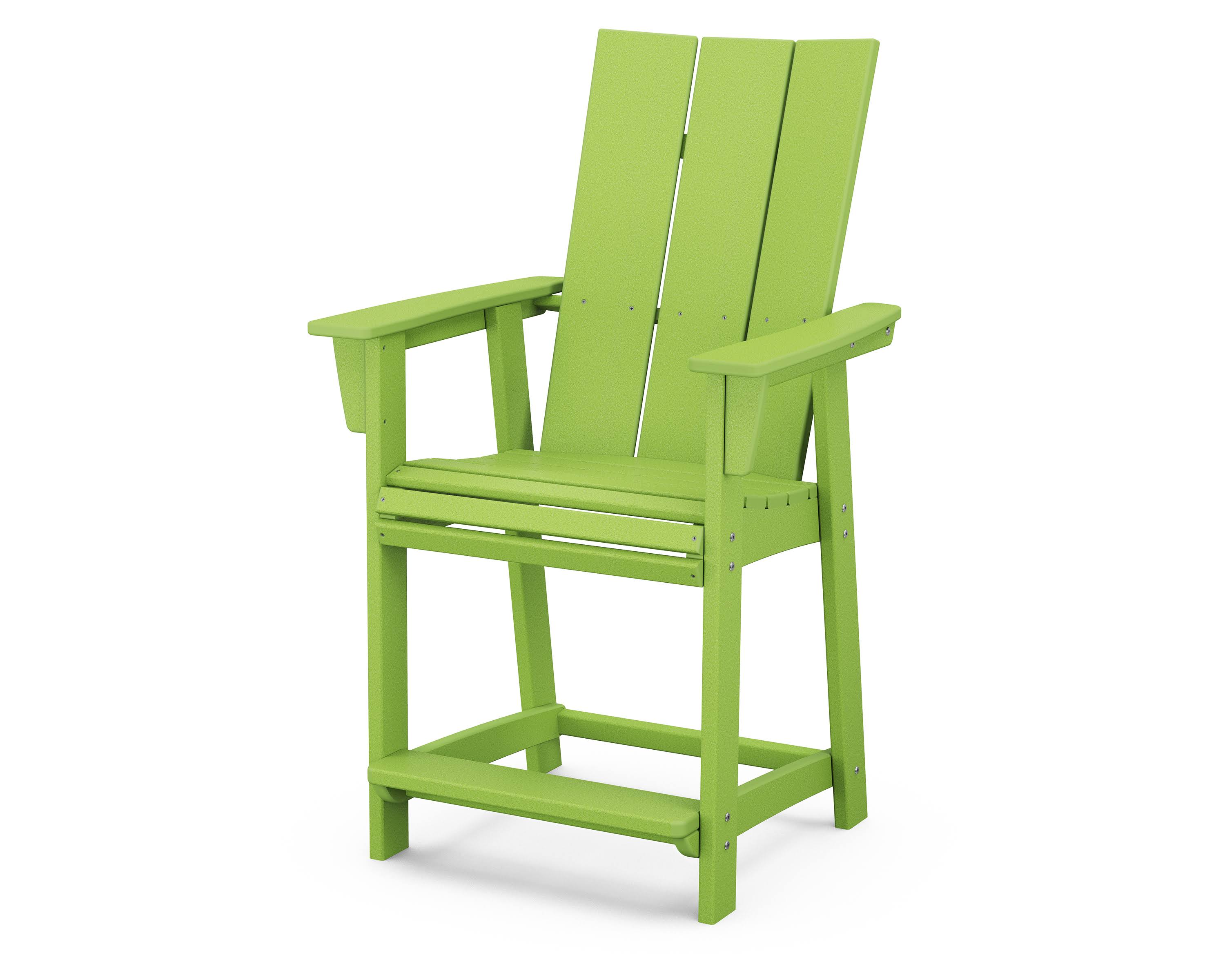 POLYWOOD Modern Adirondack Counter Chair in Lime