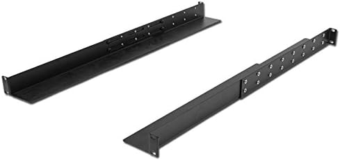 NavePoint 1U Adjustable 4-Post Rack Mount Server Shelf Rails Full Depth Set Black Pack of 2