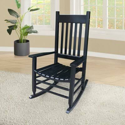 Wooden Porch Rocker Chair August Grove Color: Black