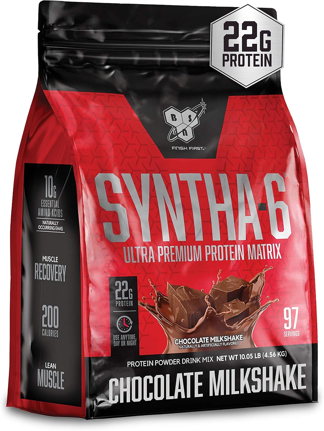 BSN SYNTHA-6 Whey Protein Powder, Micellar Casein, Milk Protein Isolate Powder, Chocolate Milkshake, 97 Servings (Package May Vary)