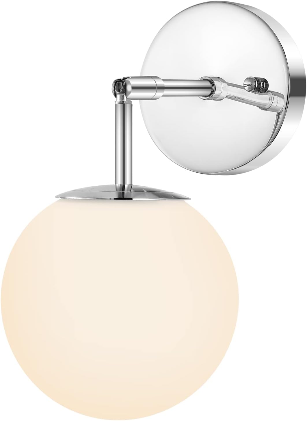 BAODEN Modern Wall Sconce 2-Lights Industrial Mid Century Bathroom Vanity Wall Light with White Globe Glass Lampshade Gold & Black Finished Lighting Fixture