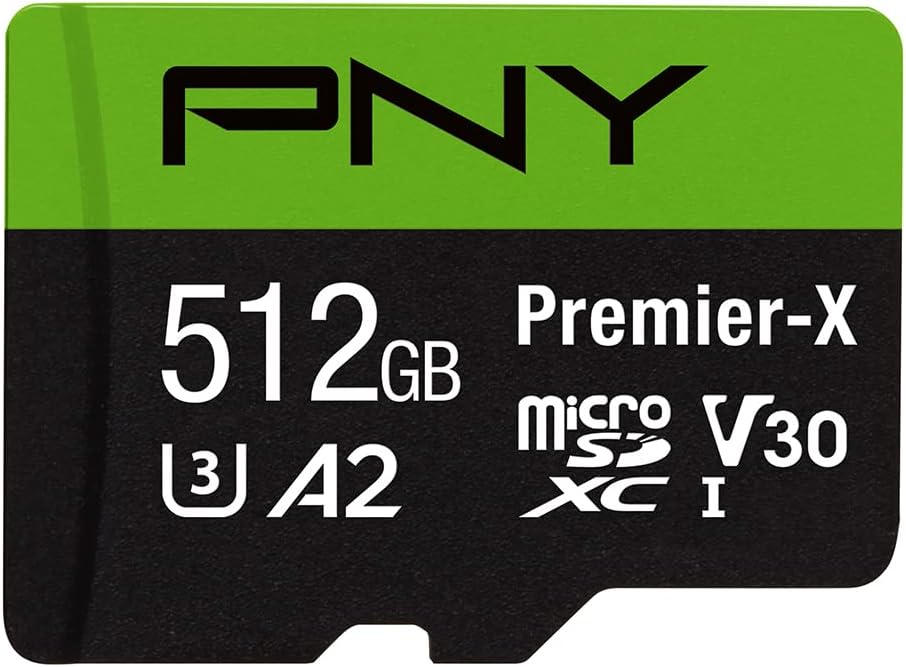 PNY 512GB Premier-X Class 10 U3 V30 microSDXC Flash Memory Card Pack of 2