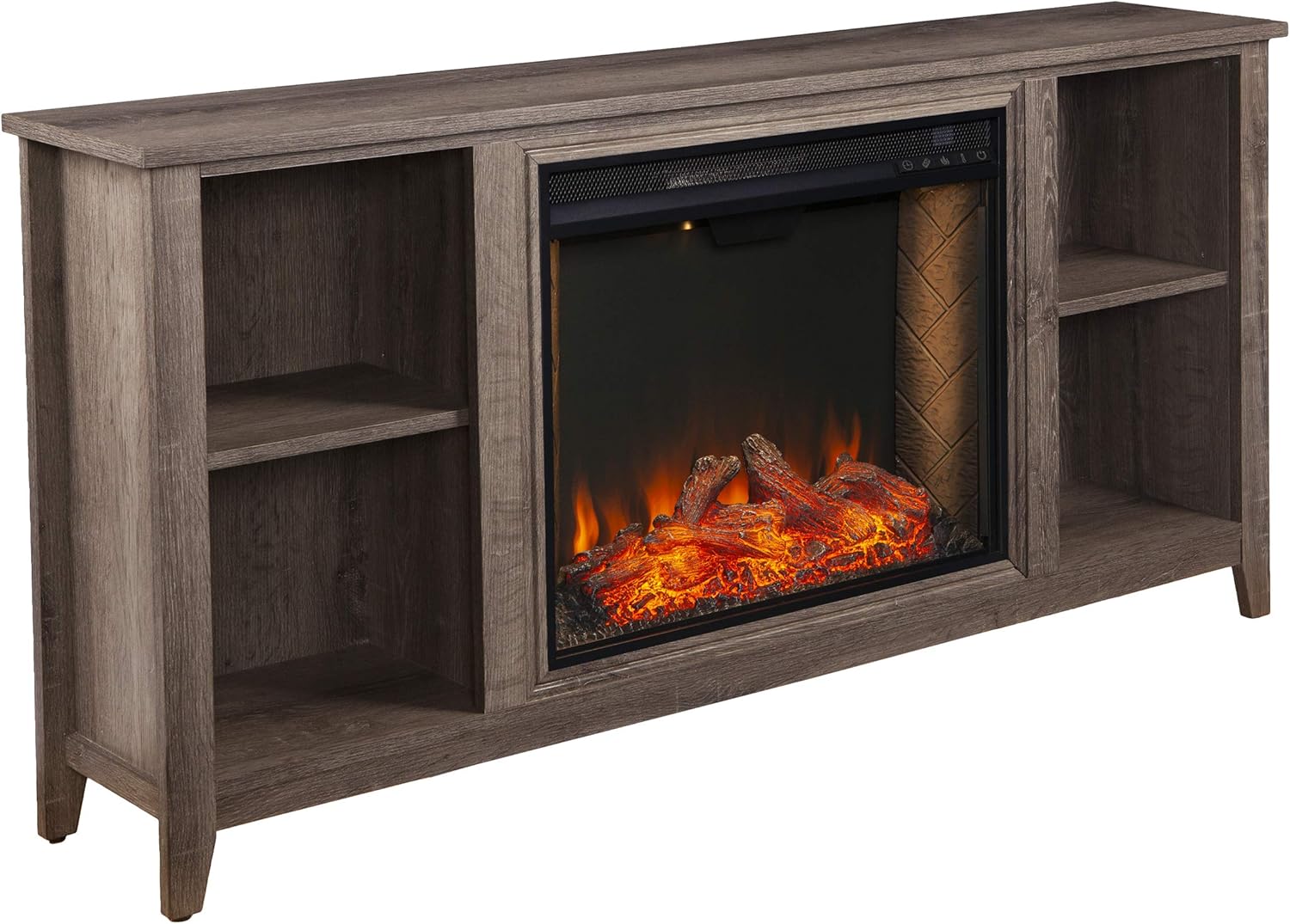 SEI Furniture Parkdale Media Console Alexa-Enabled Electric Fireplace, Espresso