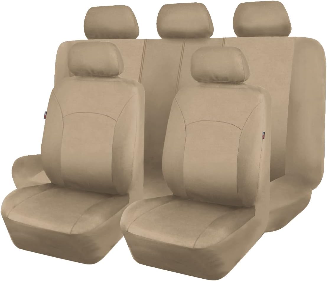 Flying Banner Car Seat Covers Front Seats Rear Bench Polyester car seat Protectors Easy installations Rear Bench Split Classic Man Lady Truck (Full Set -- Low Back, Black Orange)