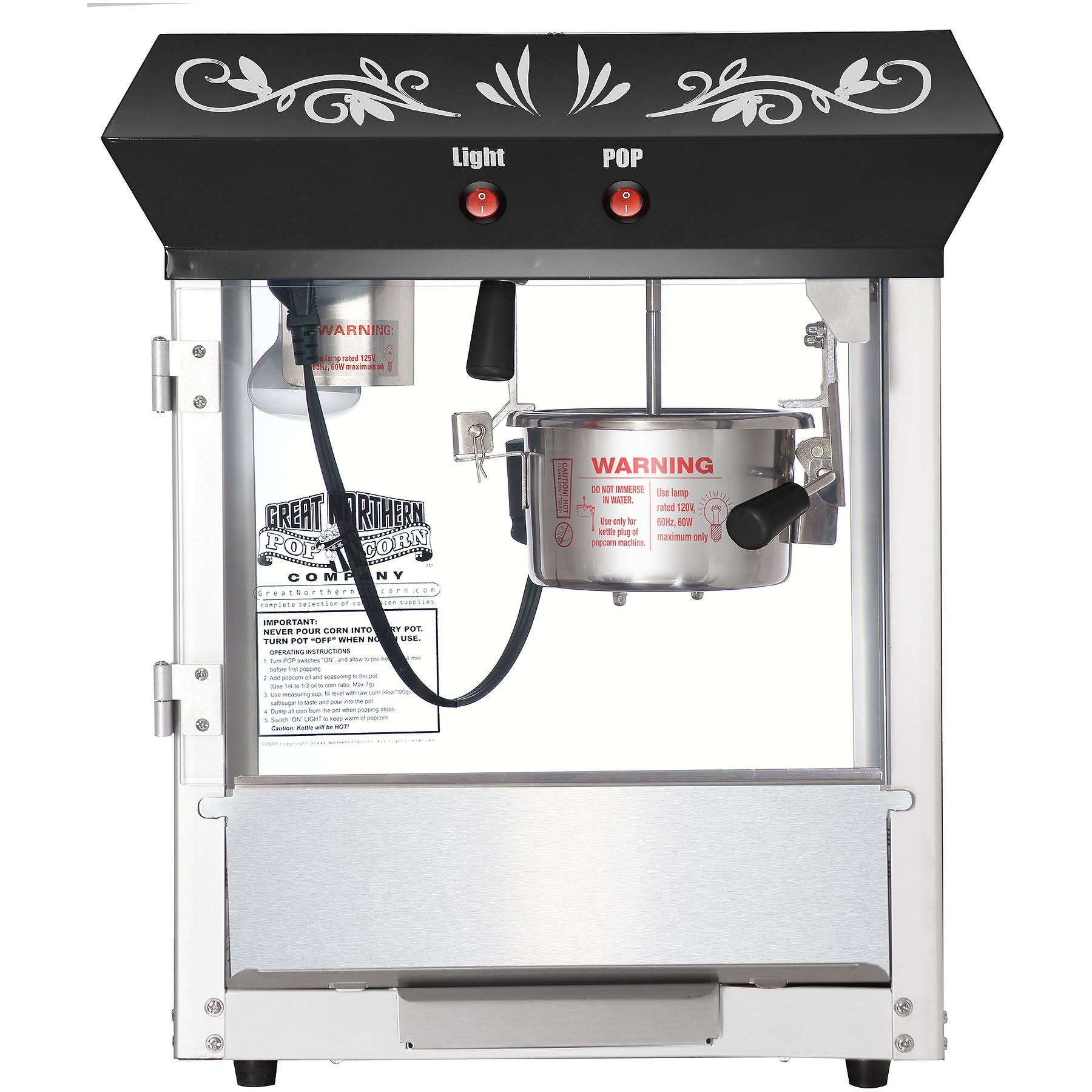 Great Northern Popcorn Black Foundation Popcorn Popper Machine 6 Ounce