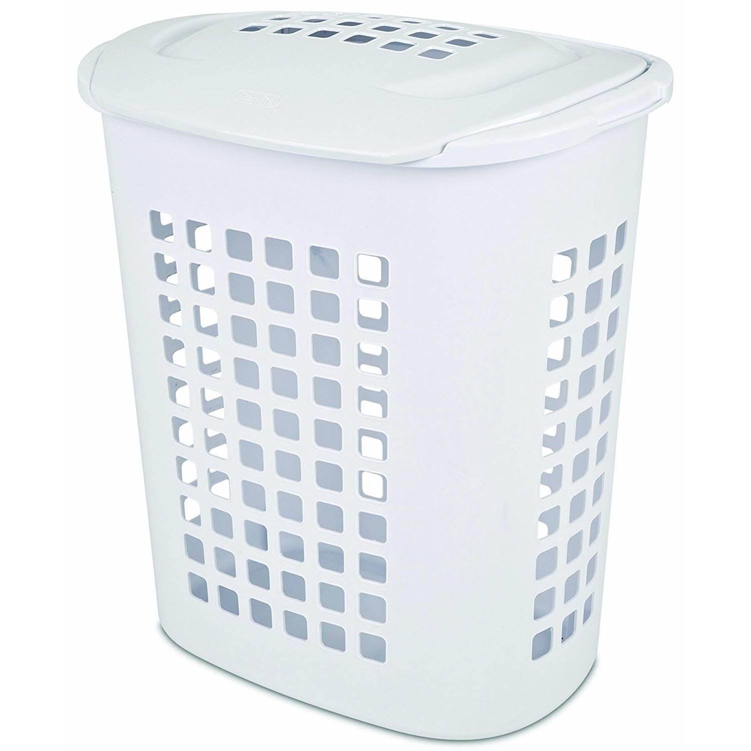 Sterilite 2.3 Bushell 81 LITER Lift Top XL Laundry Basket Hamper White 8 Pack