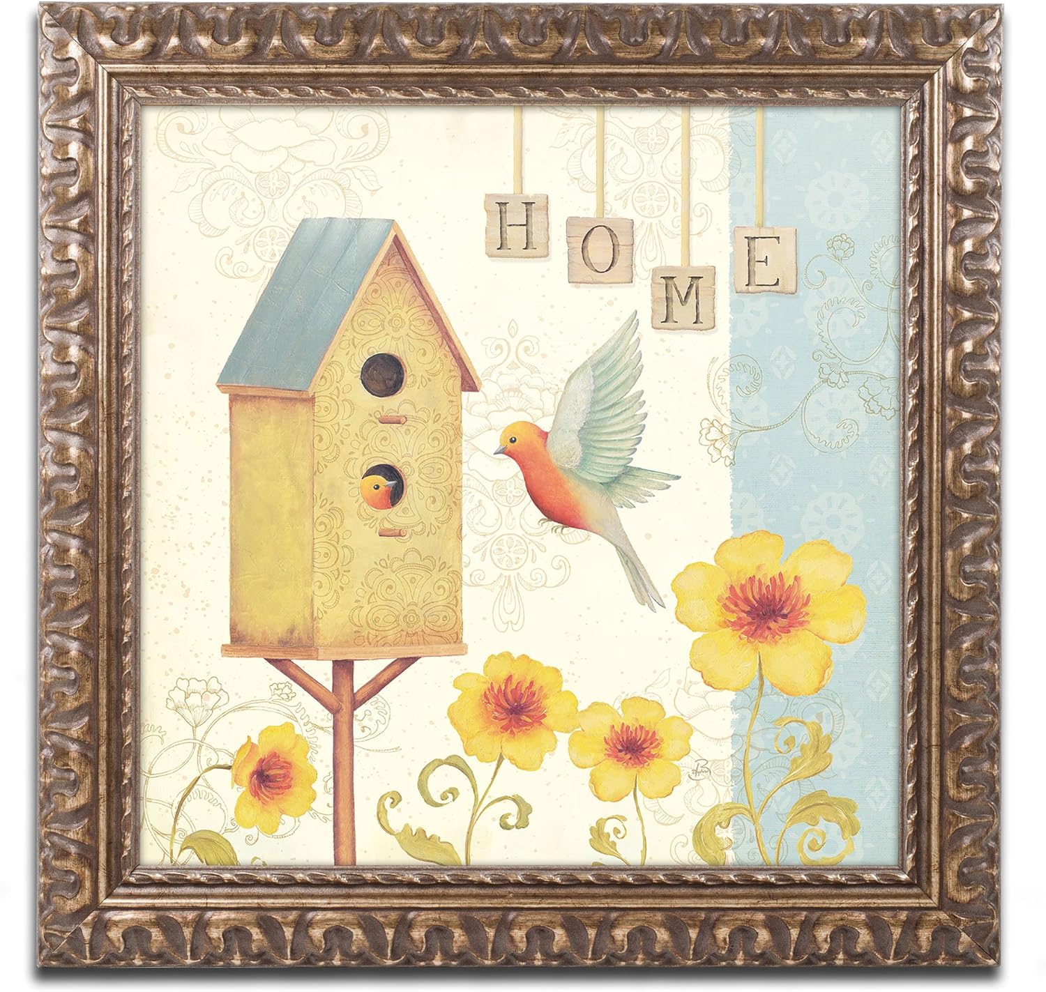 Welcome Home I Artwork by Daphne Brissonnet, 16 by 16-Inch, Gold Ornate Frame Pack of 2