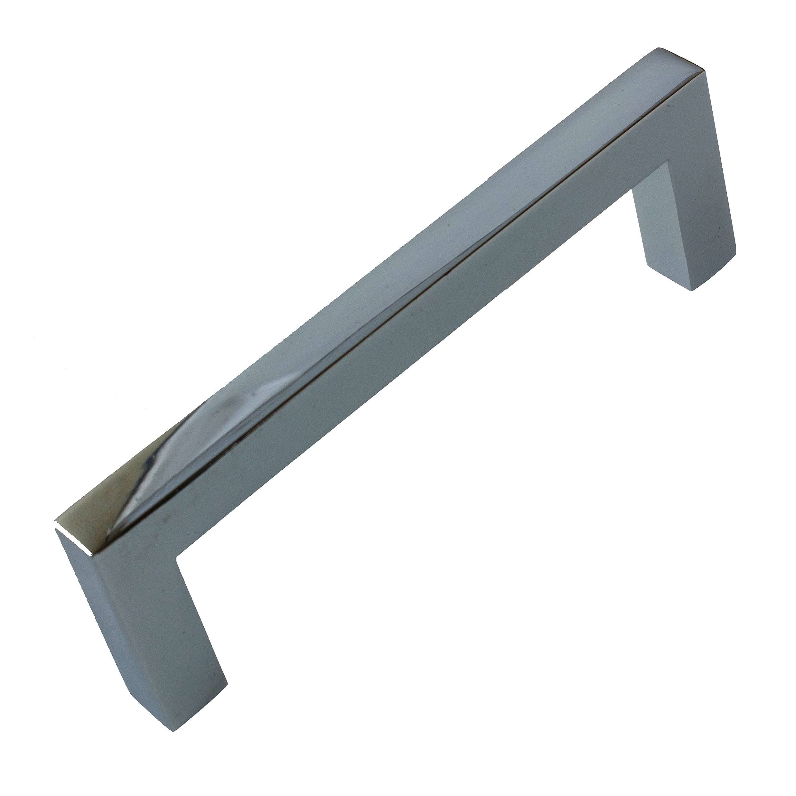 GlideRite 3.75-Inch CC Polished Chrome Solid Square Cabinet Bar Pull (Pack of 10 or 25)