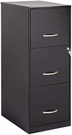 Pemberly Row Metal 3 Drawer Letter File Cabinet in Black