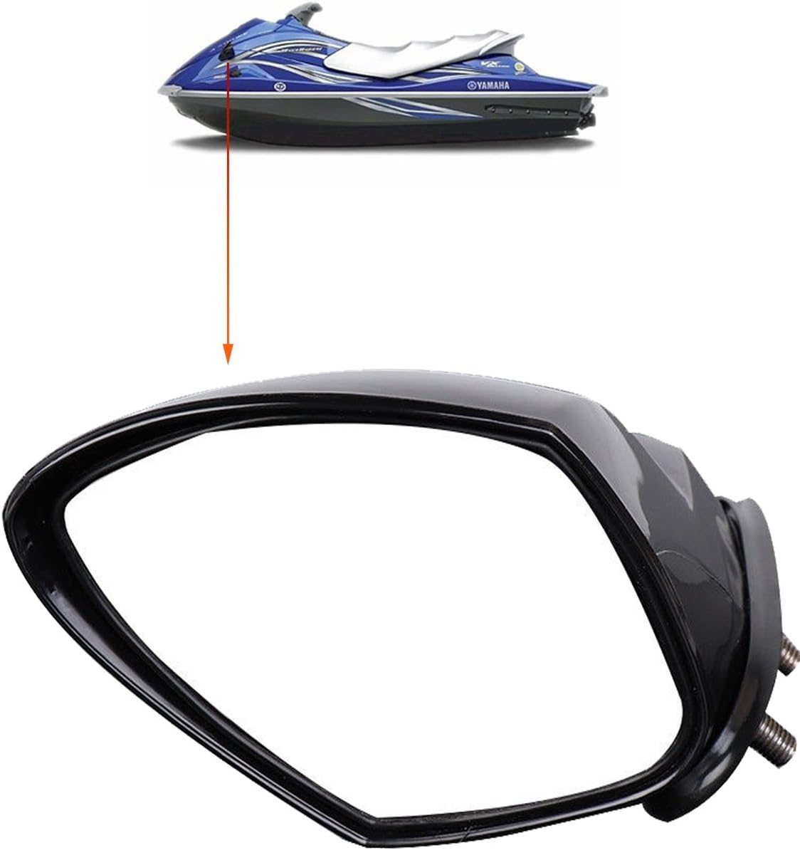 SPAUTO Yamaha WaveRunner VX Mirror Left Hand Side, LH VX110 Deluxe Sport Cruiser Mirror (Black, F1S-U596B-10-00)