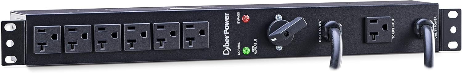 CyberPower MBP30A5 Maintenance Bypass PDU, 120V/30A, 5 Outlets, 1U Rackmount
