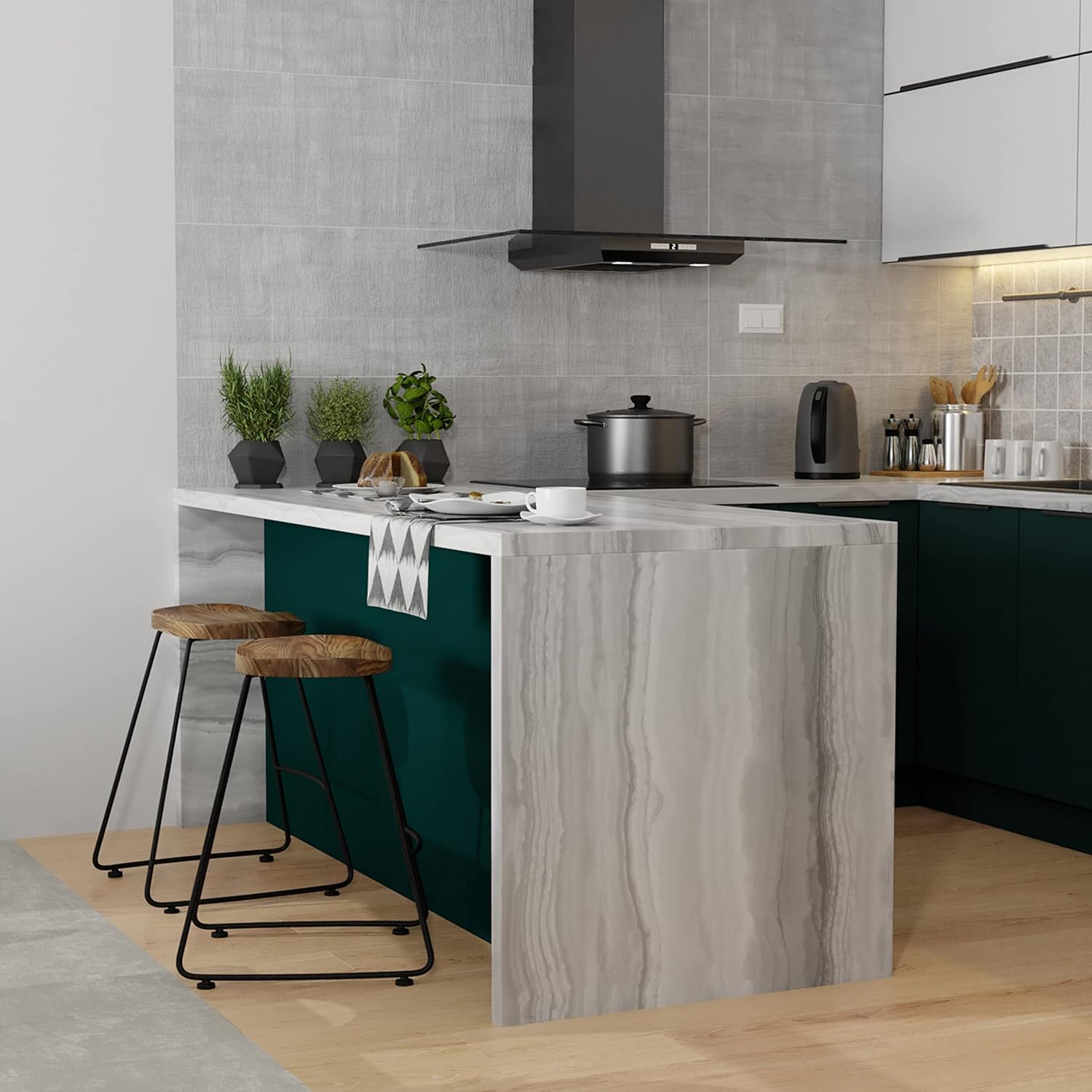 SIMPLIHOME End/Side/Nesting Tables, Natural, Black