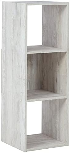 Bowery Hill Three Cube Engineered Wood Organizer in White Wash Pack of 2