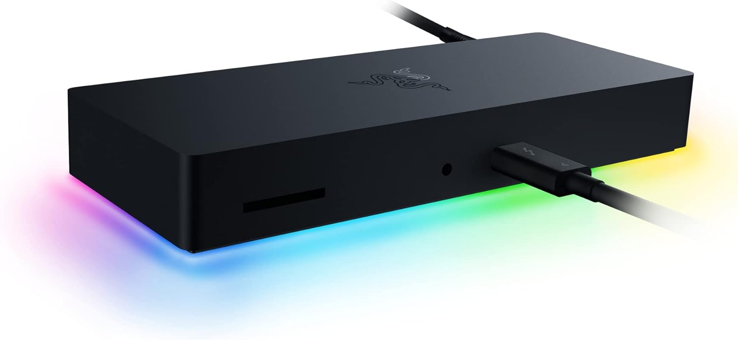 Razer Thunderbolt 4 Dock for Mac : Thunderbolt 4 Certified - 10 Ports in One - Dual 4K or Single 8K Video &ndash; Windows, Mac, and Thunderbolt 3 Compatible - Mercury White