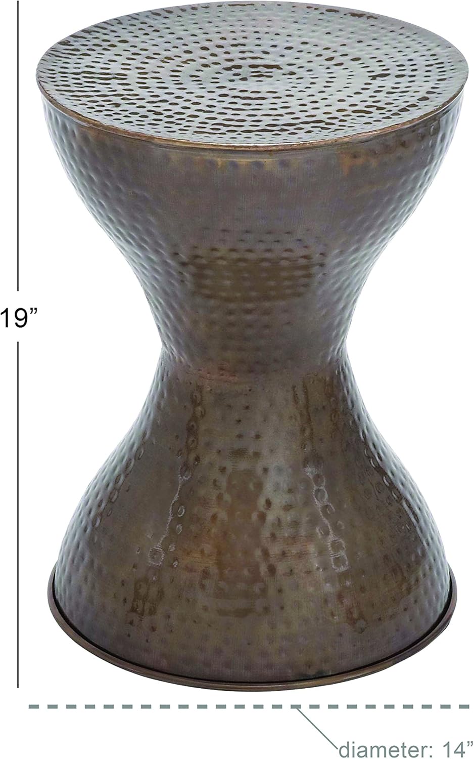 Deco 79 Modern Hourglass-Shaped Round Accent Table, 14