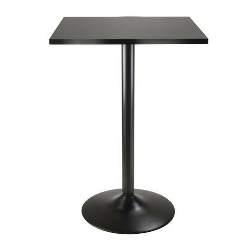 New Winsome Obsidian High Table Square Black MDF Top with Black Leg and Base