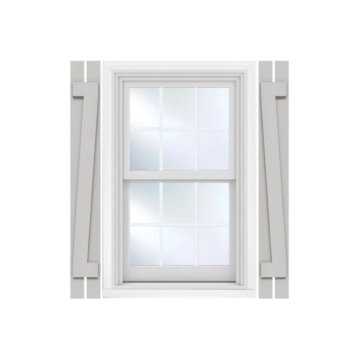 Ekena Millwork FBS06Z11X061RUF 11 1/4x22W x 61x22H Rustic Two Board Spaced Board-n-Batten Faux Wood Shutters w/Z-Board (Per Pair