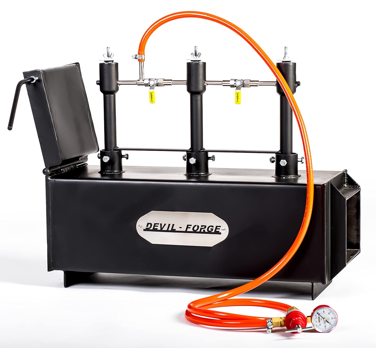 Gas Propane Forge &ndash; DFPROF3+1D/2&ldquo; | with 3 DFP (80,000 BTU) Burners and 1 Door | Knifemaker Farrier Blacksmith | Double Insulation | Burners with Gas Ball Valve (Use 1 or 2 Burners)