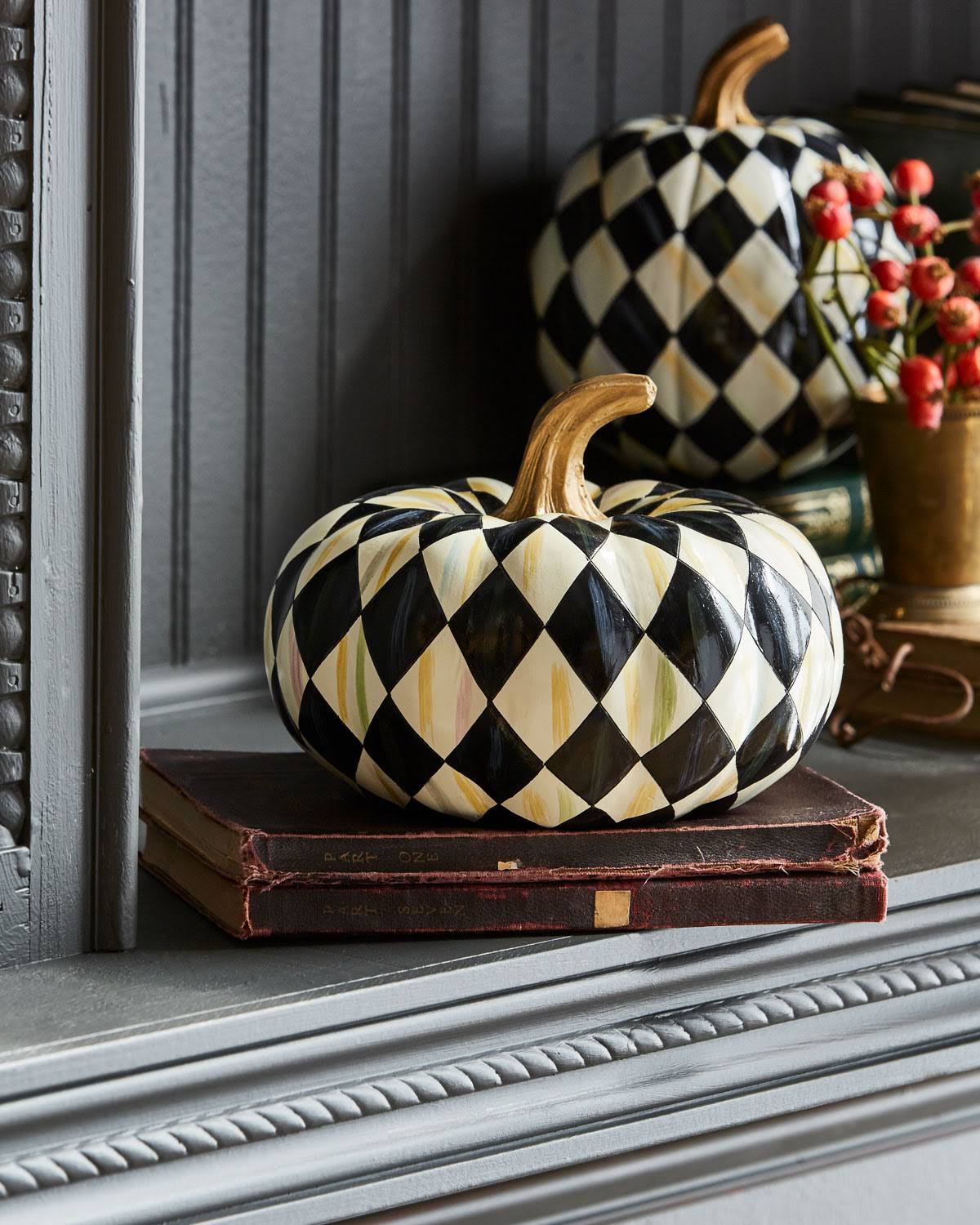 MacKenzie-Childs Courtly Harlequin Small Squashed Pumpkin