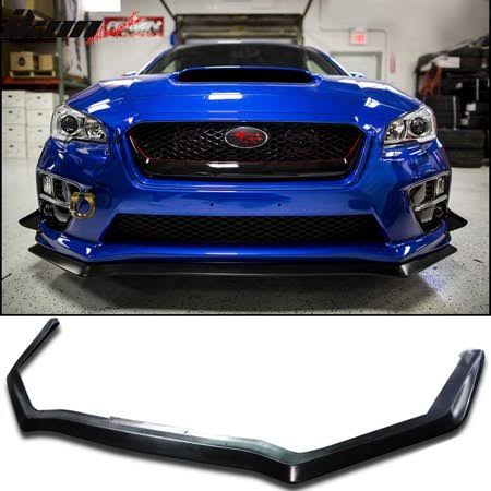 Ikon Motorsports Fits 15-19 Subaru WRX STI 4DR Sedan HD Style Front Bumper Lip Spoiler - PU, Black