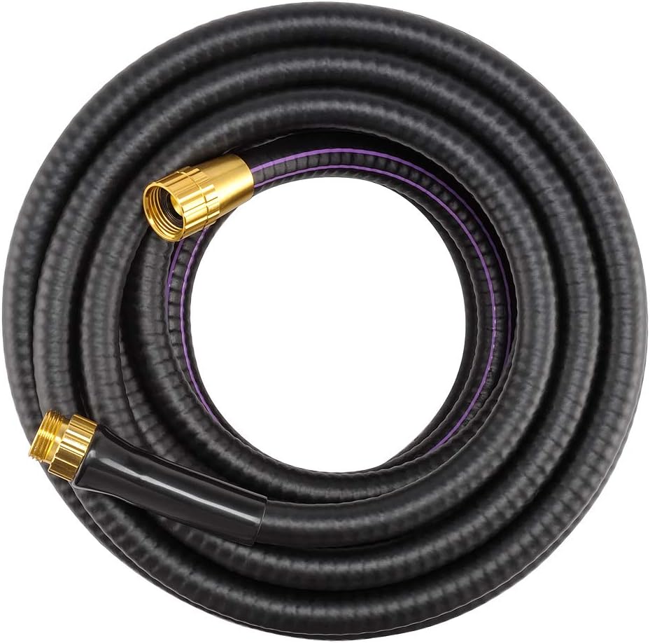 Giraffe Reinforced Garden Hose 5/8 in x 50 ft, Never Kink PVC Water Hose Heavy Duty, Male to Female Brass Fitting Pack of 2