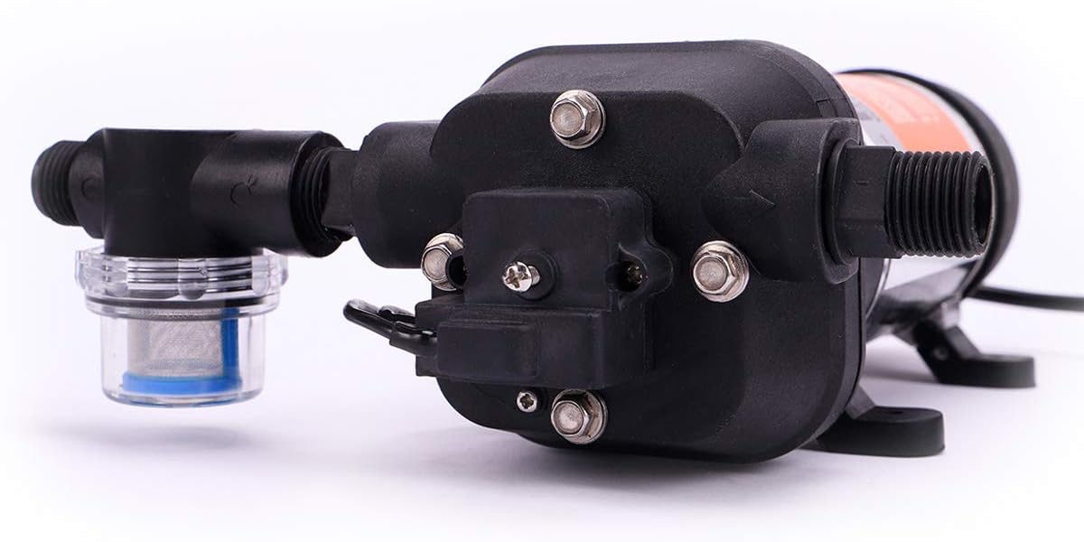 BACOENG AC110V Self Priming Water Pressure Pump, 45Psi On Demand Pump for Caravan/RV/Boat/Marine, 4.5GPM Pack of 2