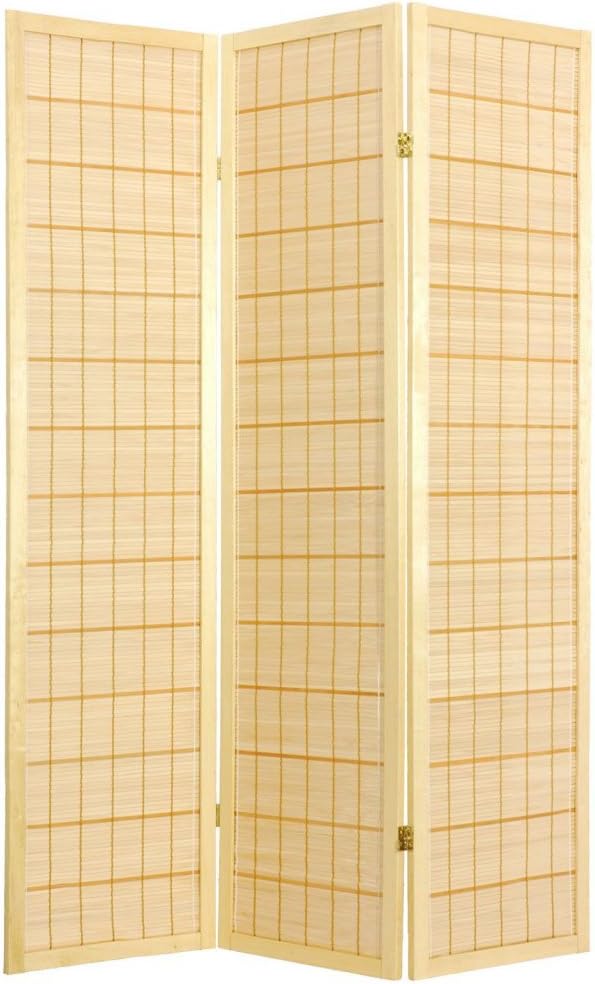 Oriental Furniture 6 ft. Tall Kimura Shoji Screen - 4 Panel - Black