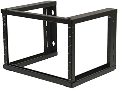 NavePoint 6U Wall Mount Open Frame 19 Inch Server Equipment Rack Threaded 16 inch Depth Black