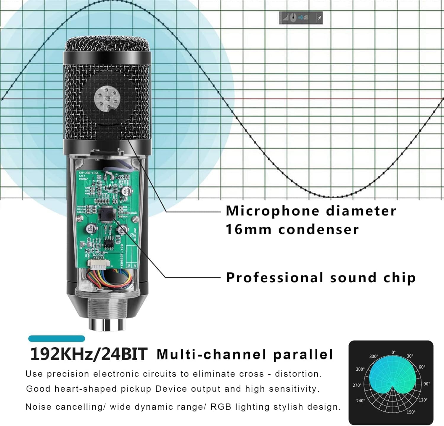 USB Microphone for PC, Censreal Gaming Microphone with Noise-Canceling for Streaming, Plug&Play Studio Heart-Shaped Condenser Mic Kit for Instruments Voice Overs Recording Podcasting Gaming Recording Pack of 2