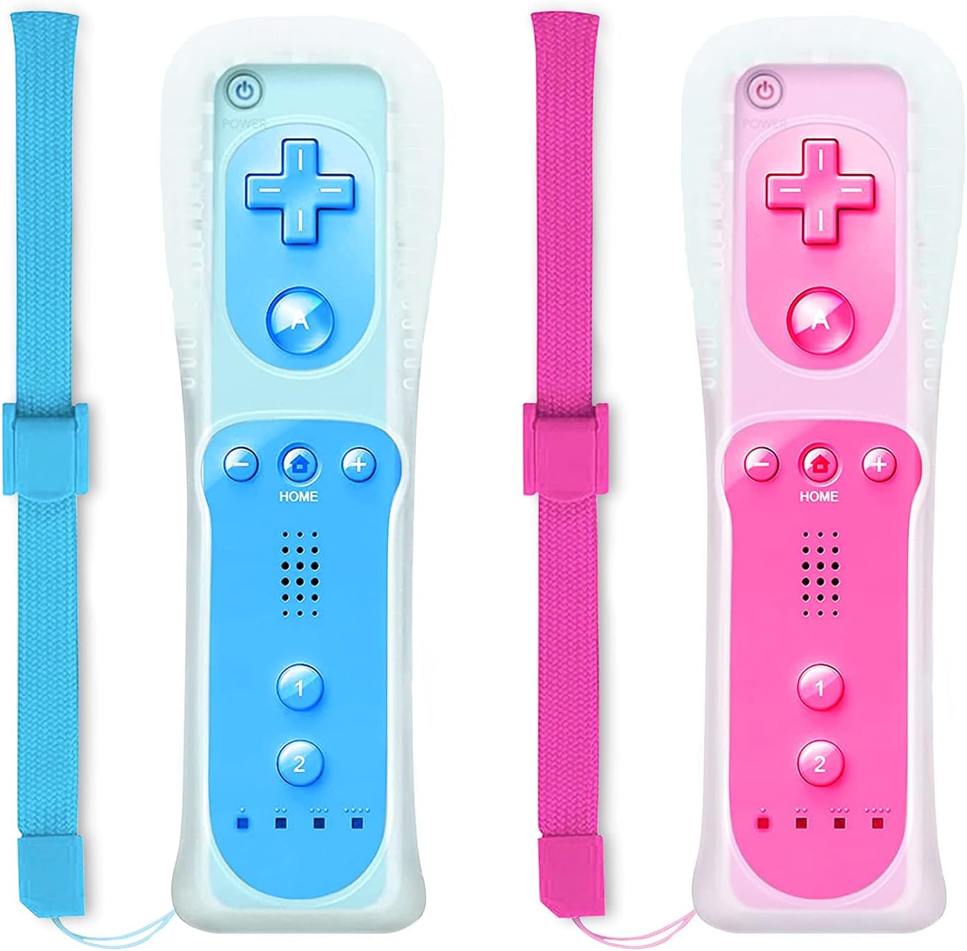 2 Pack Wii Remote, KDYGPDCT Wii Wireless Controller, with Silicone Case and Wrist Strap, Compatible with Wii Console (Matcha Green and Water Blue) Pack of 2