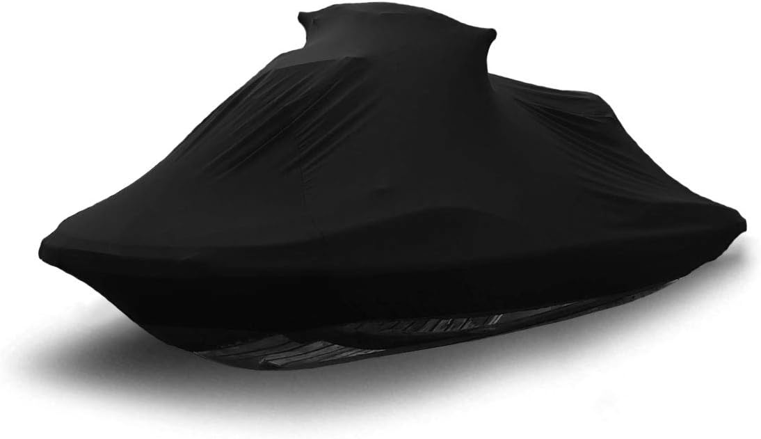 Indoor Jet Ski Cover Compatible with 2013-2019 Yamaha Wave Runner VXR - Black Satin - Ultra Soft & Stretchy - Protect from Dust & Dings - Includes Free Storage Bag