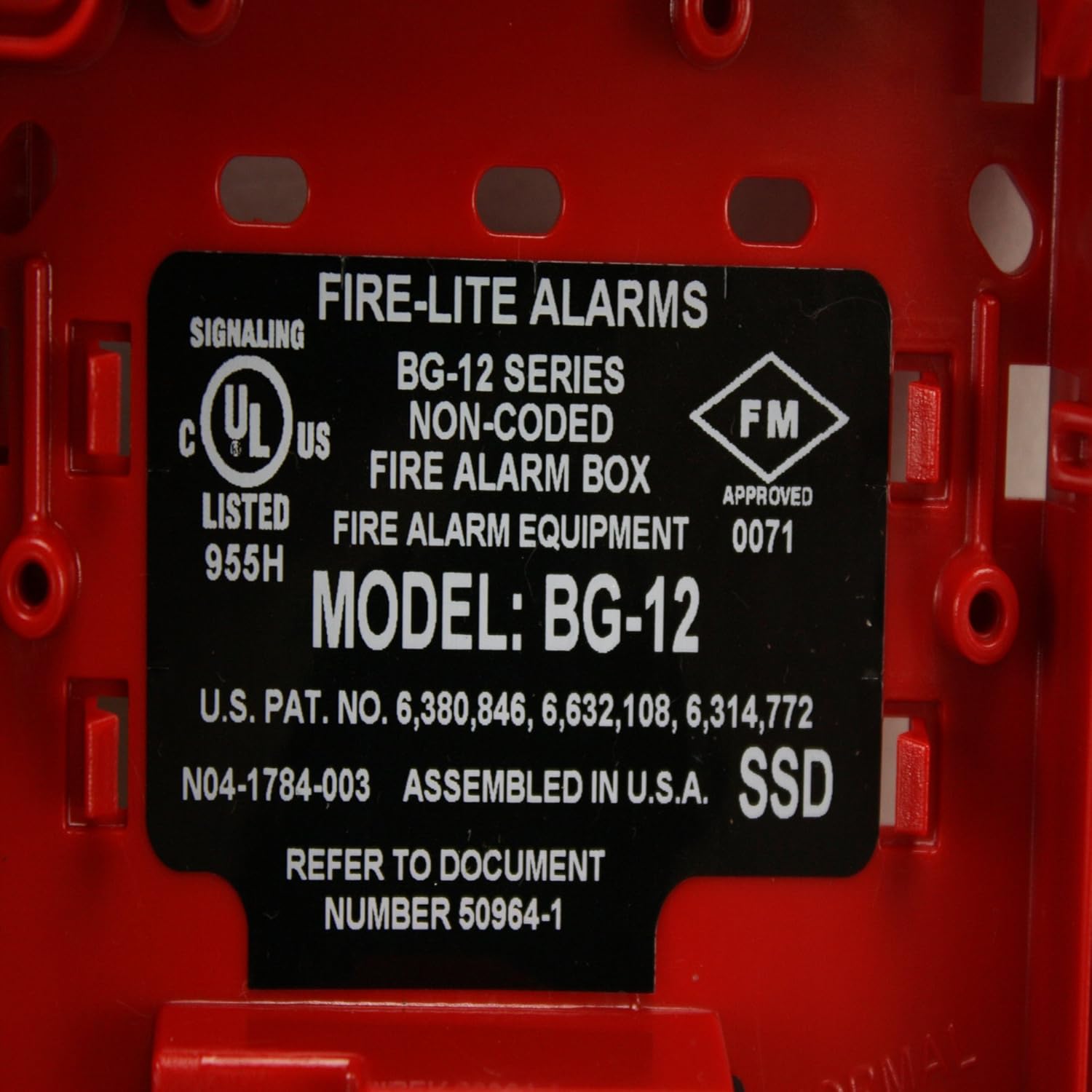 Fire Lite Alarms BG-12 Fire Alarm Dual Action Manual Pull Station, Red Pack of 2