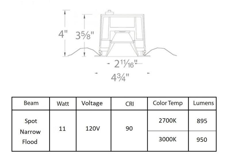 WAC Lighting Oculux 3.5x22 LED Square Open Reflector Trim - Color: Nickel - R3BSD-N930-BN