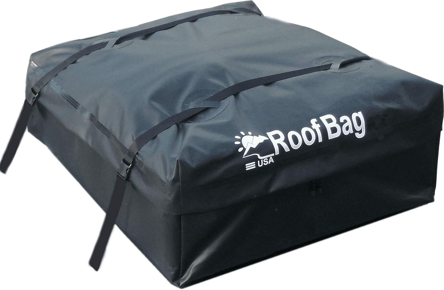 RoofBag Rooftop Cargo Carrier Made in USA is a Waterproof Car Roof Bag or Car Roof Cargo Carrier for Rack or No-Rack. Roof Bag Car Top Carrier 11 cu. ft. Includes Straps, Protective Mat, Storage Bag