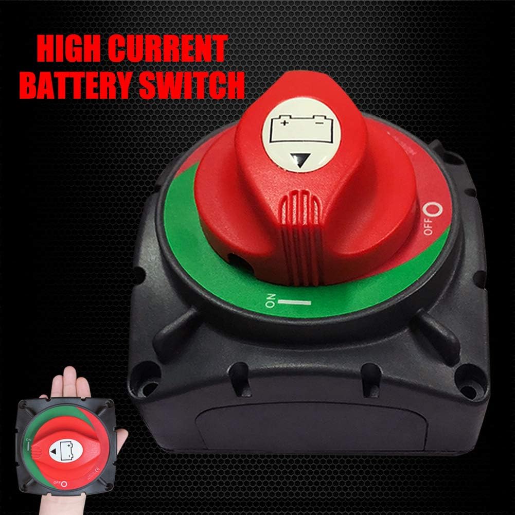 Ampper High Current Battery Switch, 12-48 V Battery Master Cut Disconnect Switch Isolator for Marine Boat, Ship, Yacht, RV, Truck (On/Off, High Current)