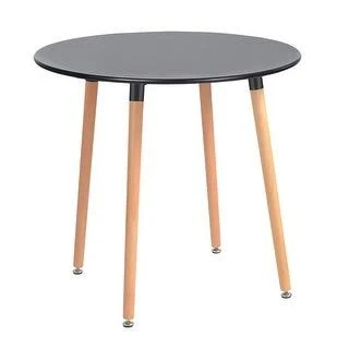 Carson Carrington Metal and Wood Round Dining Table (Black)