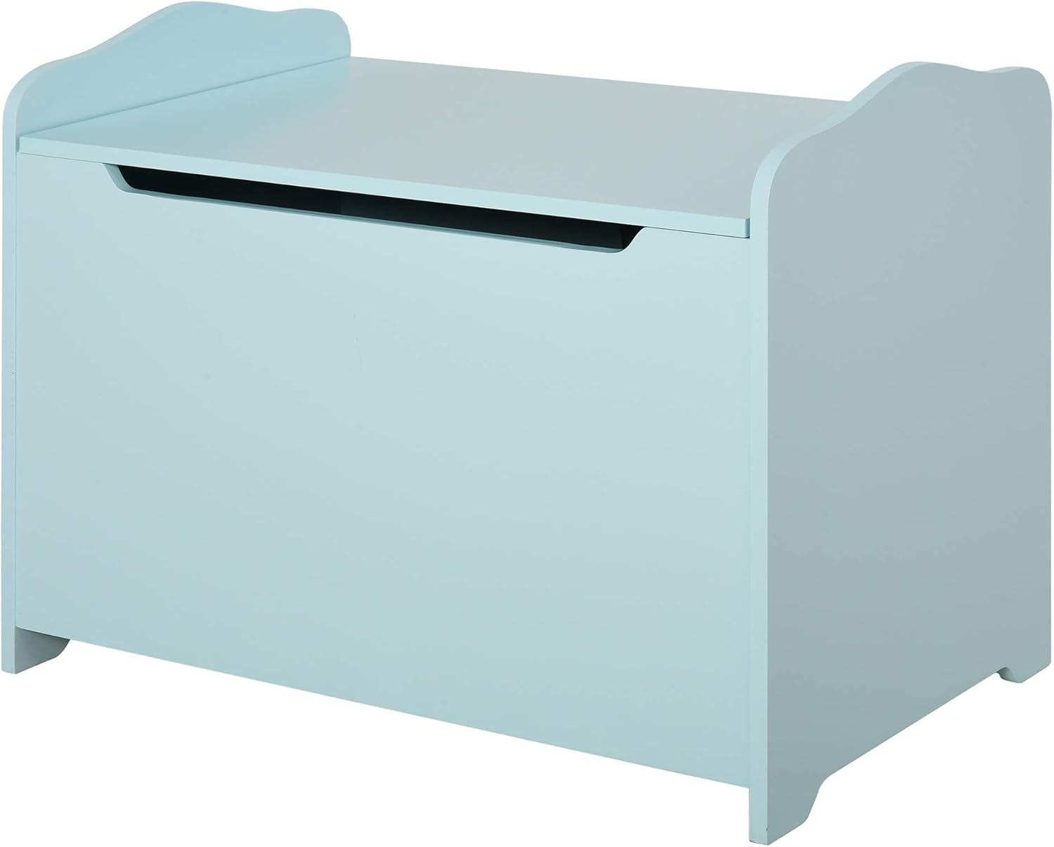 Qaba Kids Toy Chest Wooden Toy Storage Box Organizer Chest with Magnetic Hinge, Large Chest Space, & Groove Handle, Blue Pack of 2