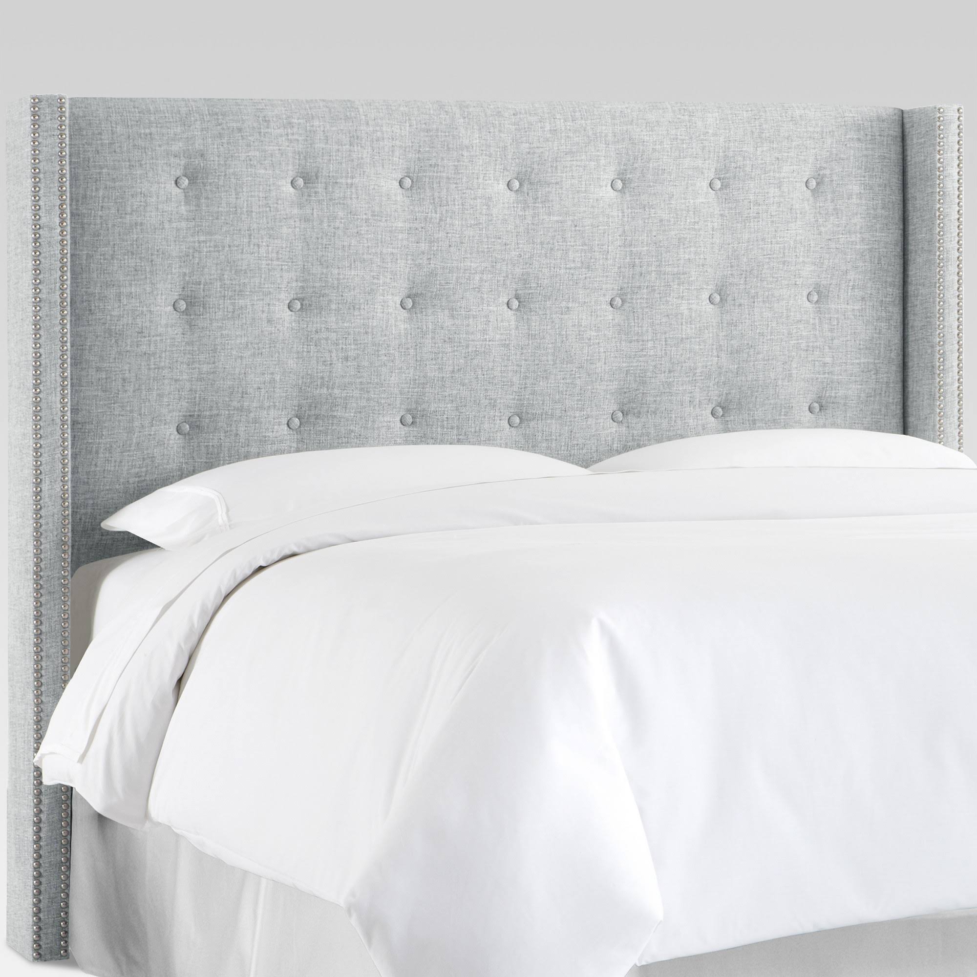 King Nail Button Tufted Wingback Headboard Pumice - Threshold
