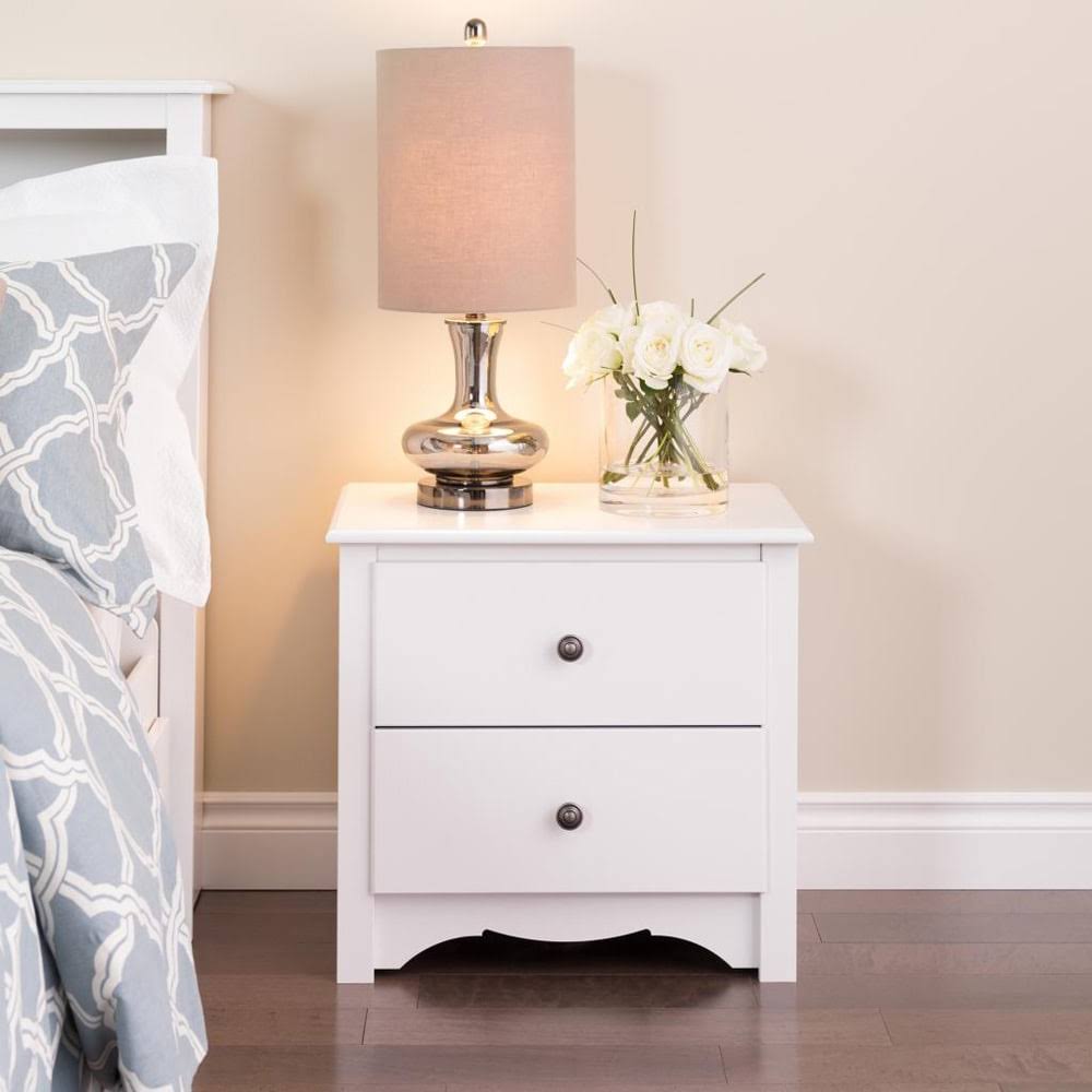 Prepac Monterey Two-Drawer Nightstand, White