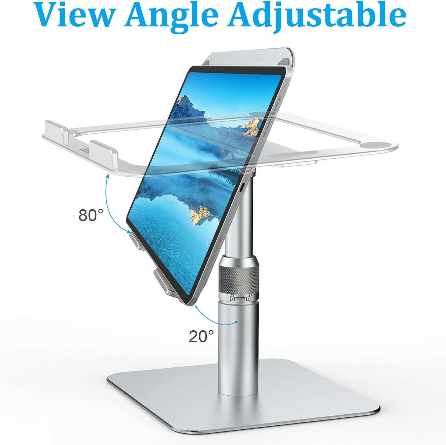 Swivel Laptop Stand, Adjustable Height Laptop Stand for Desk, 360° Rotating Ergonomic Elevate Computer Riser Holder Compatible with All 10-17.3