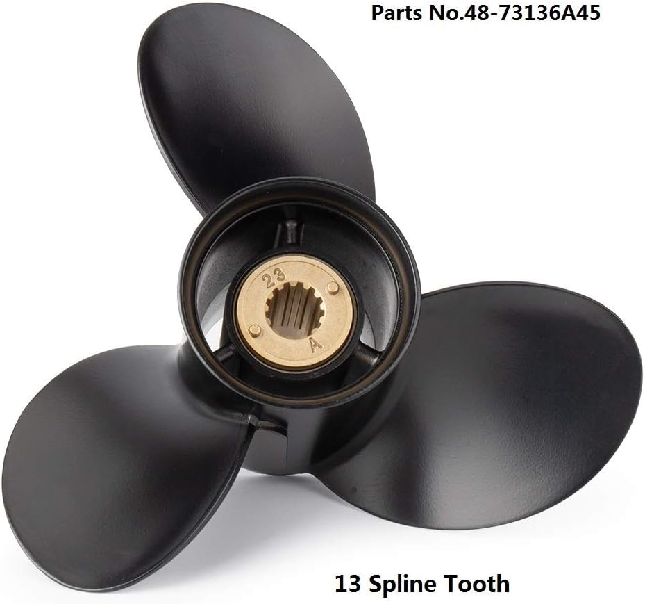 Your Props Marine 10 3/8 x 13, （13 Spline Tooth）， RH，Ref No.48-73136A45，OEM Upgrade Aluminum Outboard Propeller fit Mercury Engines 30-70HP Pack of 2