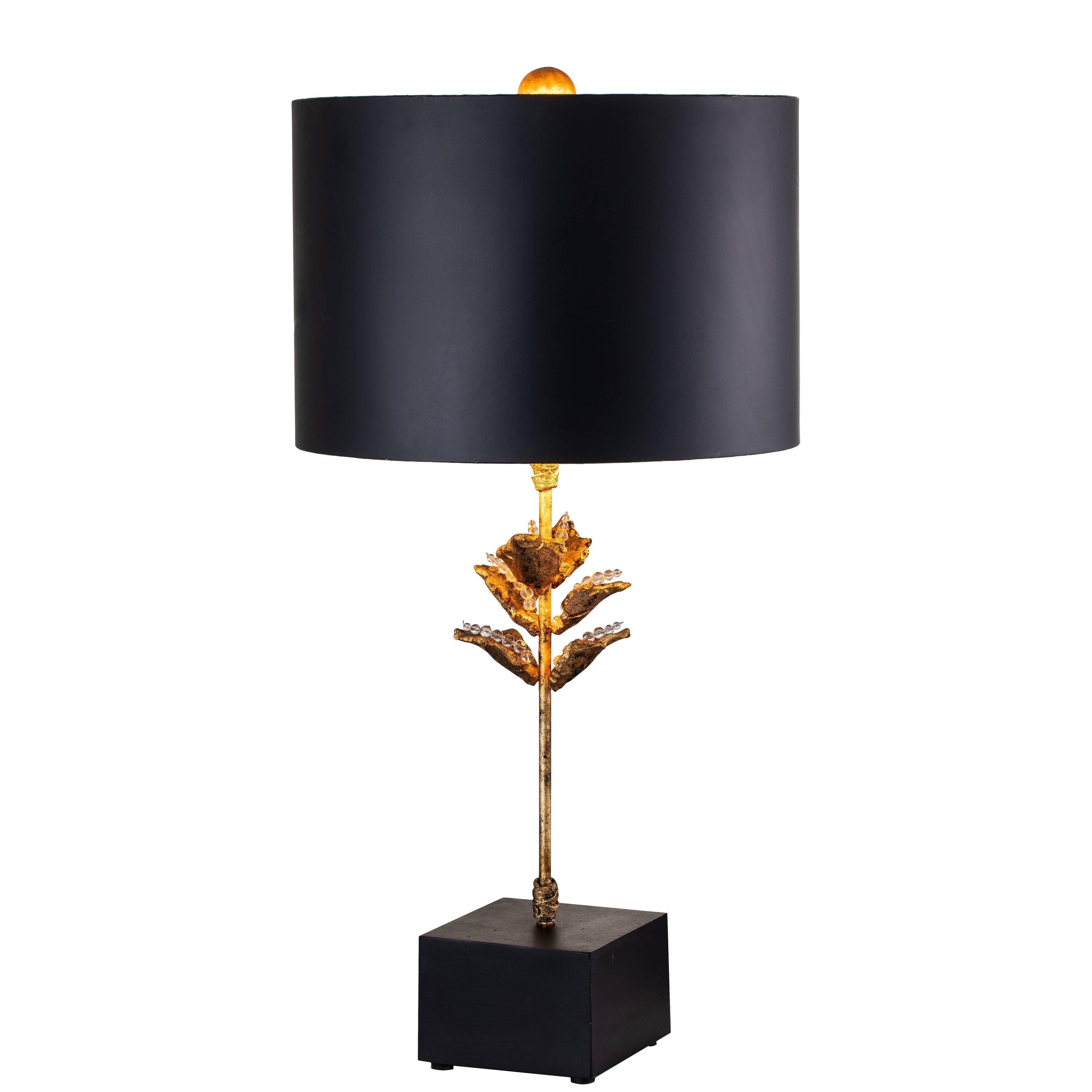 Lucas McKearn Camilia Traditional Metal Table Lamp in Antique Gold/Matte Black